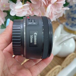 Canon 50mm Lens in Black with Red Alignment Dot
